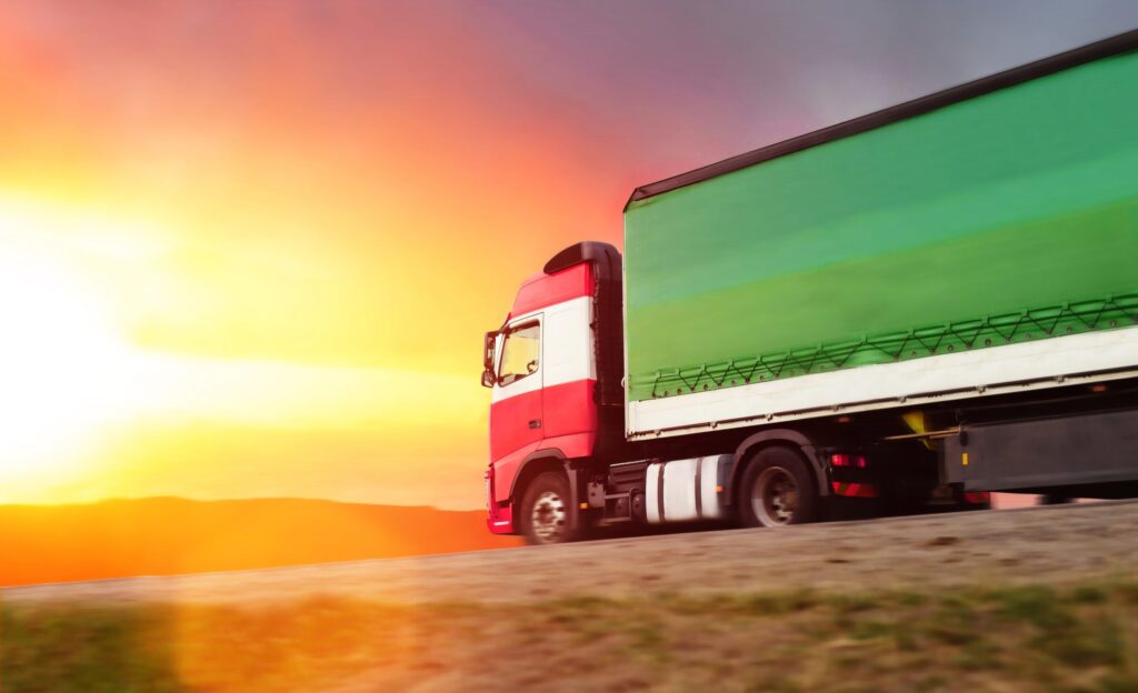 Truck crossing the Desert