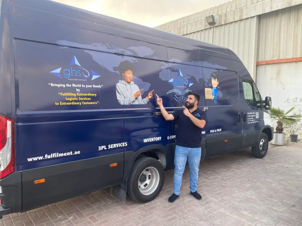 GHS Logistics Oversize delivery van with happy employee