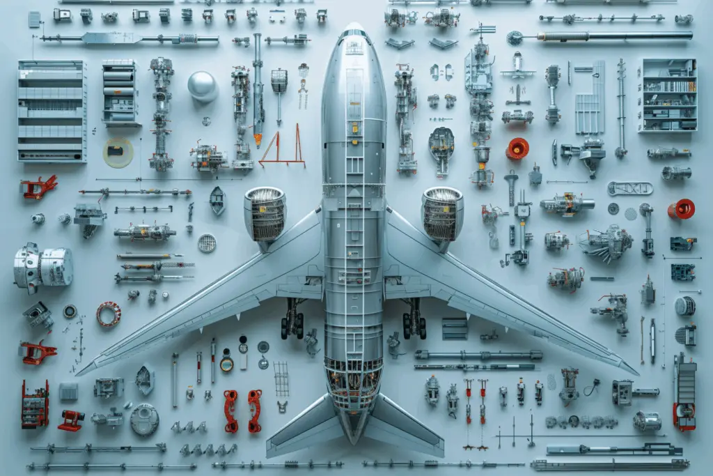 Aeroplane parts or aircraft parts demonstration picture - topic IOR-EOR